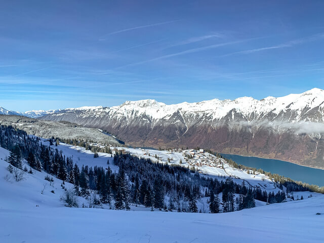snow in axalp, switzerland