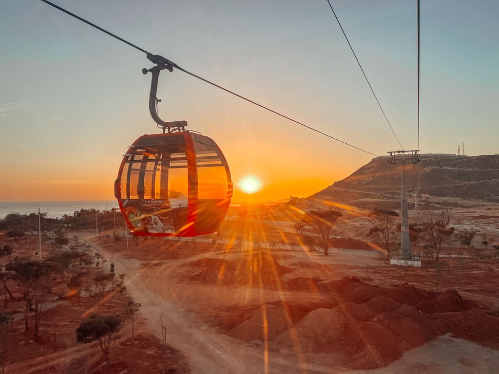 Sunset cable car ride near to Agadir